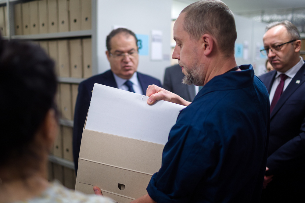 Przedstawiciele rządu i dyplomacji Państwa Palestyny z wizytą w Instytucie Pamięci Narodowej  – 17 marca 2023. Fot. Sławek Kasper (IPN)