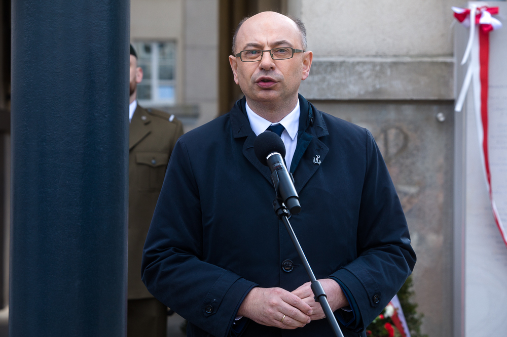 Uroczystość odsłonięcia tablic upamiętniających oryginalne znaki Polski Walczącej – Warszawa, 20 marca 2023. Fot. Sławek Kasper (IPN)