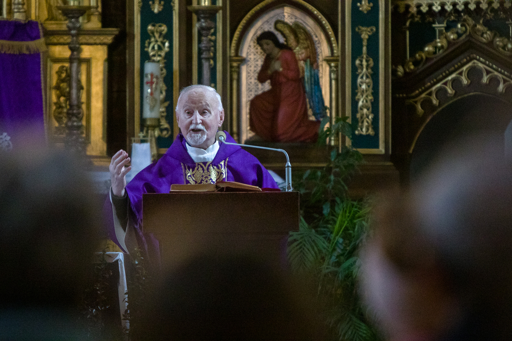 Uroczystości upamiętniające rodziny Kucharskich i Książków zamordowane przez niemiecką ekspedycję karną za pomoc Żydom – Kozłów, 23 marca 2023. Fot. Sławek Kasper (IPN)