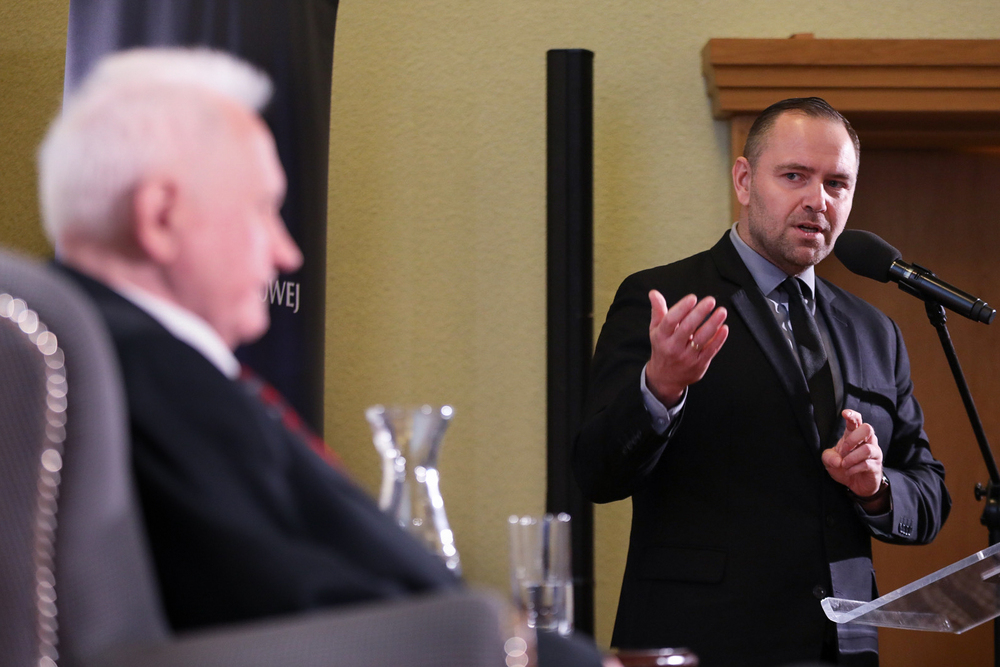 Dr Karol Nawrocki, prezes IPN. Benefis Czesława Nowaka – Gdańsk, 31 marca 2023. Fot. Mikołaj Bujak (IPN)