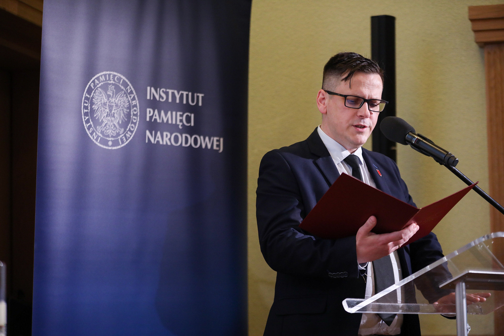 Dr Paweł Warot, dyrektor Oddziału IPN w Gdańsku. Benefis Czesława Nowaka – Gdańsk, 31 marca 2023. Fot. Mikołaj Bujak (IPN)
