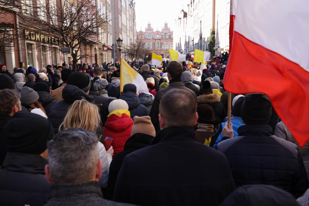 „Marsz Wdzięczności” w 18. rocznicę śmierci Jana Pawła II – Gdańsk, 2 kwietnia 2023. Fot. Mikołaj Bujak (IPN)