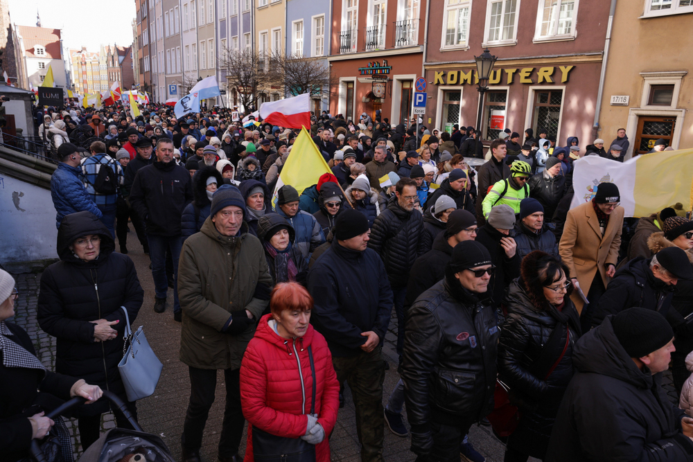 „Marsz Wdzięczności” w 18. rocznicę śmierci Jana Pawła II – Gdańsk, 2 kwietnia 2023. Fot. Mikołaj Bujak (IPN)