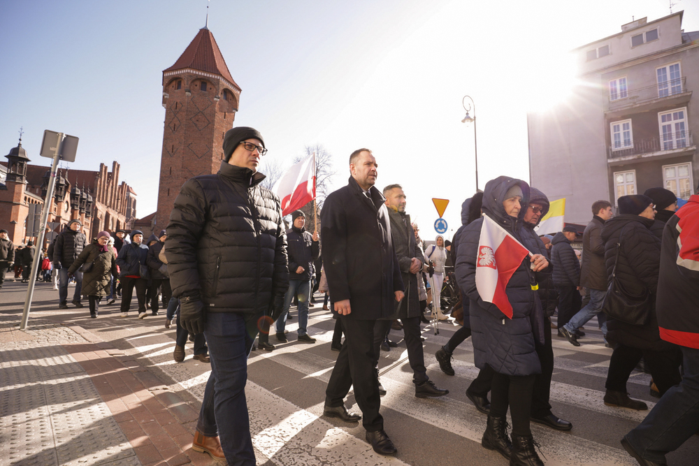 „Marsz Wdzięczności” w 18. rocznicę śmierci Jana Pawła II – Gdańsk, 2 kwietnia 2023. Fot. Mikołaj Bujak (IPN)