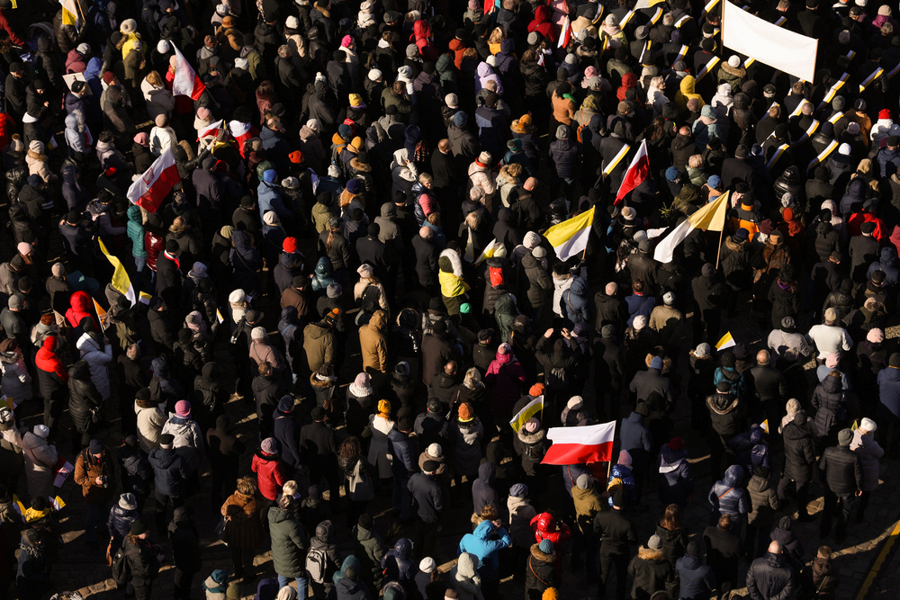 „Marsz Wdzięczności” w 18. rocznicę śmierci Jana Pawła II – Gdańsk, 2 kwietnia 2023. Fot. Mikołaj Bujak (IPN)