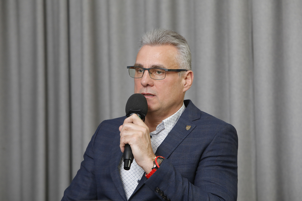 „Rozkaz zabić księdza! – polityczne zabójstwo ks. Franciszka Blachnickiego” – spotkanie z cyklu „Tajemnice bezpieki”. Na zdj. Piotr Woyciechowski – 31 marca 2023. Fot. Piotr Życieński (IPN)