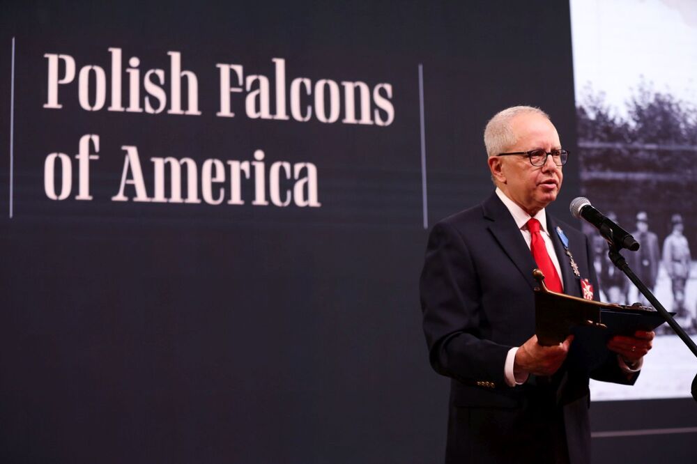 Uroczyste wręczenie nagród „Kustosz Pamięci Narodowej” – Kongres Pamięci Narodowej, PGE Narodowy, 15 kwietnia 2023. Fot. Mikołaj Bujak (IPN)