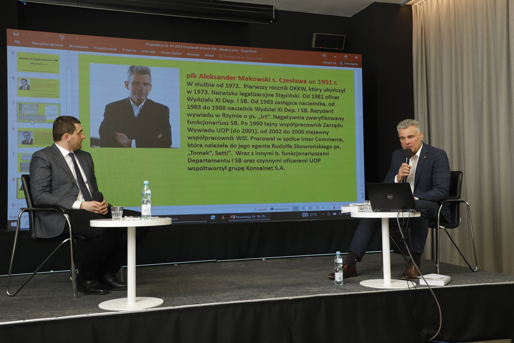 Spotkanie „Tajemnice Wydziału XI Departamentu I SB” z cyklu „Tajemnice bezpieki” – Warszawa, 24 kwietnia 2023. Fot. Piotr Życieński (IPN)