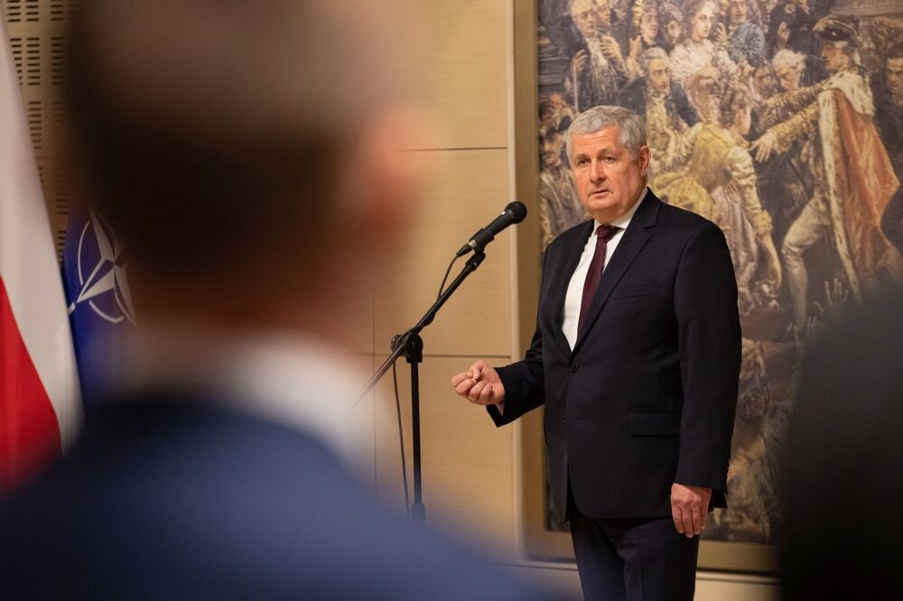 Uroczystość odsłonięcia tablicy upamiętniającej oficerów i pracowników wywiadu wojskowego II Rzeczypospolitej – Warszawa, 11 maja 2023. Fot. Mikołaj Bujak (IPN)