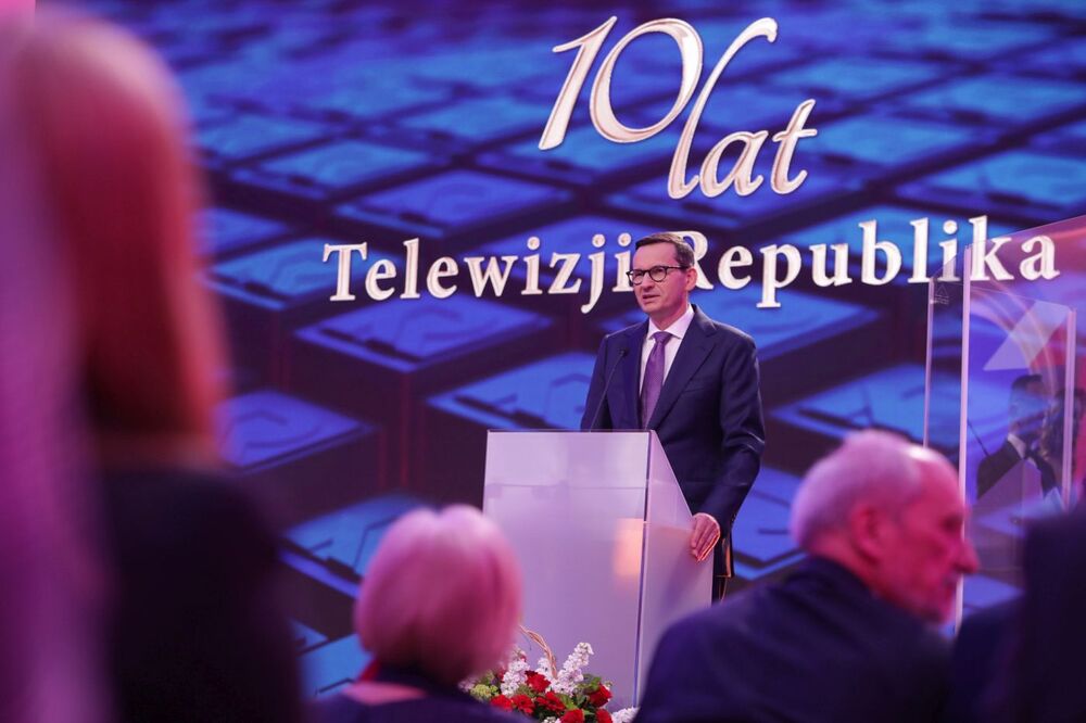 Gala urodzinowa TV Republika i wręczenie „Nagrody widzów” dla prezesa Instytutu Pamięci Narodowej dr. Karola Nawrockiego – Warszawa, 25 maja 2023. Fot. Mikołaj Bujak (IPN)