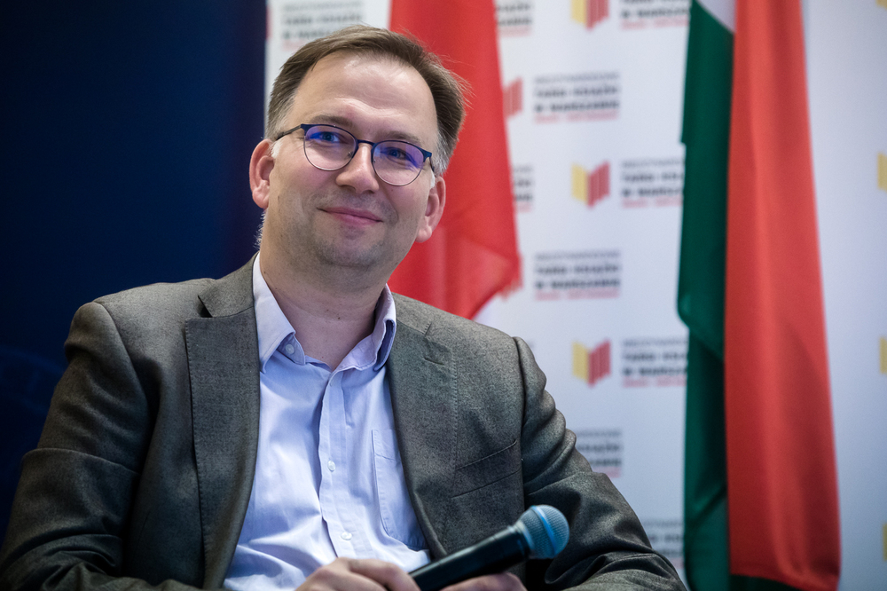 Dyskusja o książce „Zakazane kontakty. Współpraca opozycji polskiej i węgierskiej 1976–1989”. Na zdj. dr Paweł Sasanka – Warszawa, 26 maja 2023. Fot. Sławek Kasper (IPN)