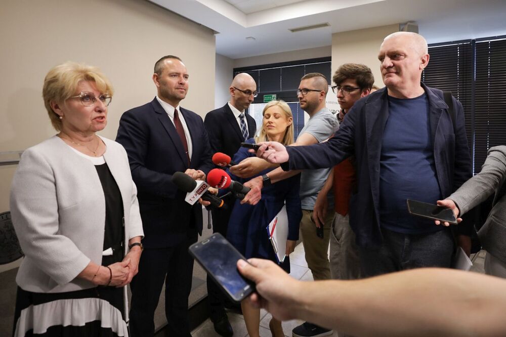 Zmiana na stanowisku naczelnika Delegatury Instytutu Pamięci Narodowej w Kielcach – briefing prezesa IPN dr. Karola Nawrockiego – 28 czerwca 2023. Fot. Mikołaj Bujak (IPN)