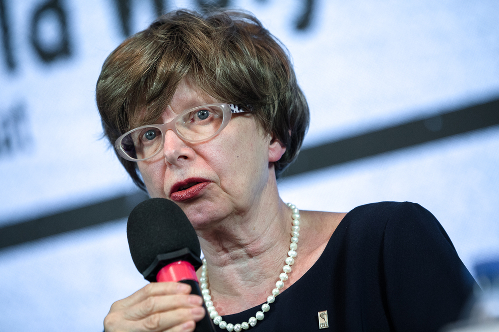 Dyskusja „Zbrodnia Wołyńska z perspektywy 80 lat”. Ewa Siemaszko – Warszawa, 11 lipca 2023. Fot. Sławek Kasper (IPN)