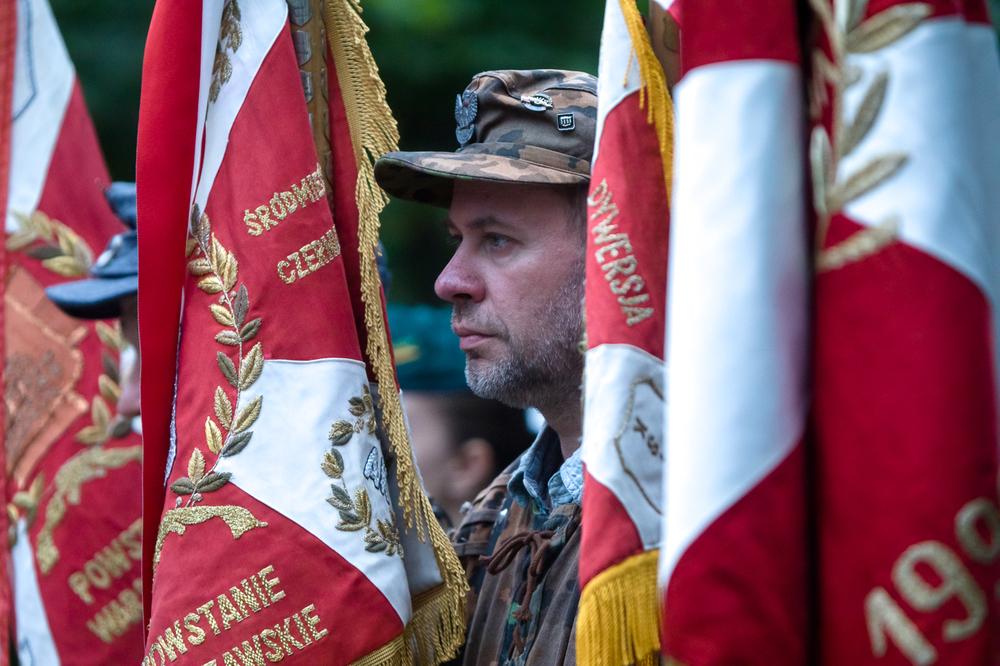 Uroczystość w Hołdzie Ludności Cywilnej Woli pod Pomnikiem Pamięci 50 Tysięcy mieszkańców Woli Zamordowanych przez Niemców podczas Powstania Warszawskiego 1944 – Warszawa, 5 sierpnia 2023. Fot. Sławek Kasper (IPN)