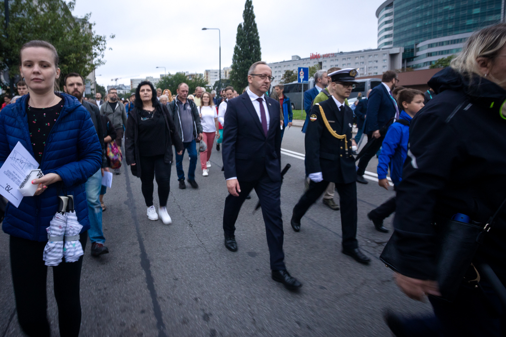 Uroczystość w Hołdzie Ludności Cywilnej Woli pod Pomnikiem Pamięci 50 Tysięcy mieszkańców Woli Zamordowanych przez Niemców podczas Powstania Warszawskiego 1944 – Warszawa, 5 sierpnia 2023. Fot. Sławek Kasper (IPN)