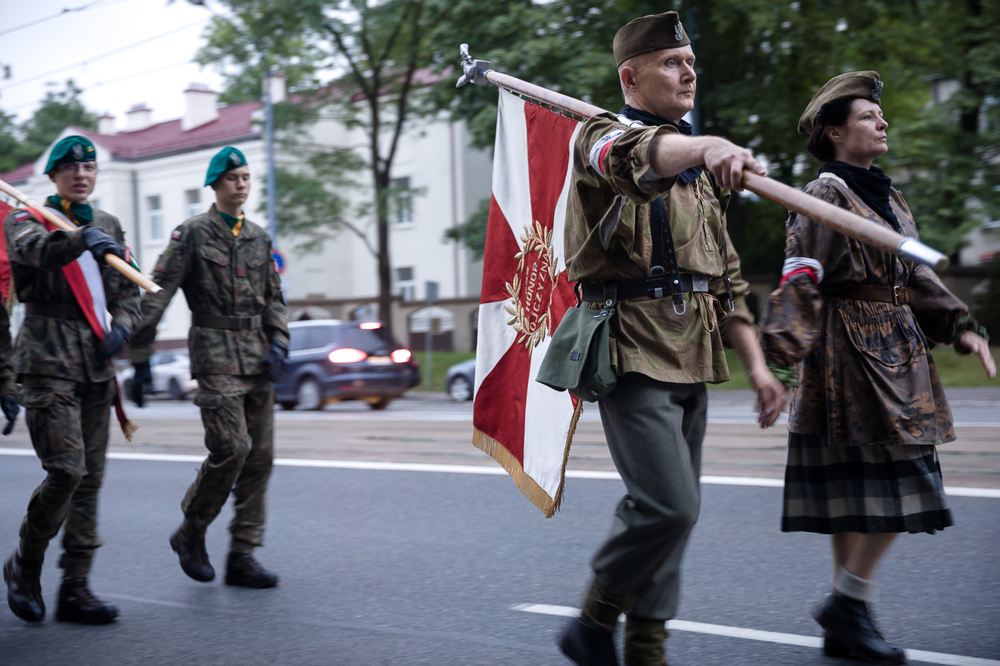 Uroczystość w Hołdzie Ludności Cywilnej Woli pod Pomnikiem Pamięci 50 Tysięcy mieszkańców Woli Zamordowanych przez Niemców podczas Powstania Warszawskiego 1944 – Warszawa, 5 sierpnia 2023. Fot. Sławek Kasper (IPN)
