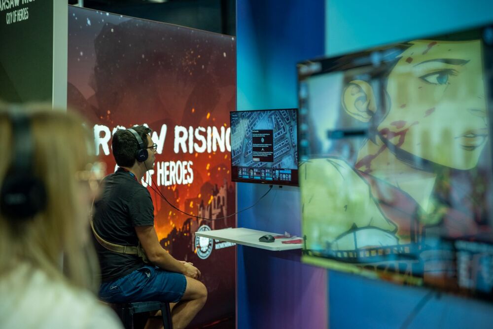 Premiera nowej wersji gry „Warsaw Rising – Miasto Bohaterów” na targach gamingowych GAMESCOM – Niemcy, 23–27 sierpnia 2023. Fot. Paweł Grabowski (wowpictures)
