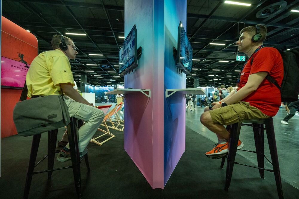 Premiera nowej wersji gry „Warsaw Rising – Miasto Bohaterów” na targach gamingowych GAMESCOM – Niemcy, 23–27 sierpnia 2023. Fot. Paweł Grabowski (wowpictures)