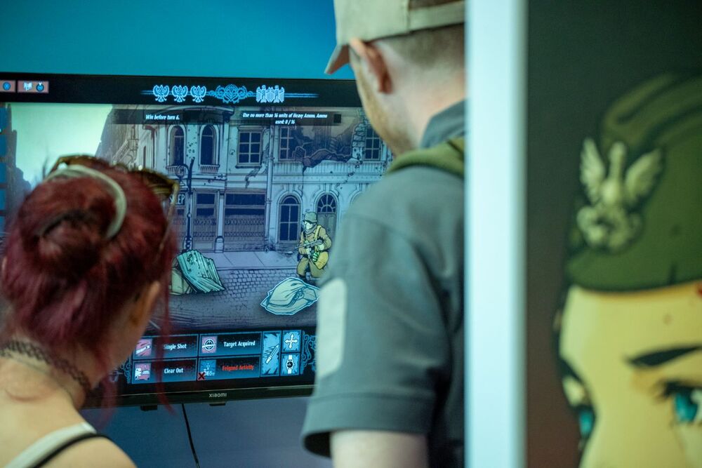 Premiera nowej wersji gry „Warsaw Rising – Miasto Bohaterów” na targach gamingowych GAMESCOM – Niemcy, 23–27 sierpnia 2023. Fot. Paweł Grabowski (wowpictures)