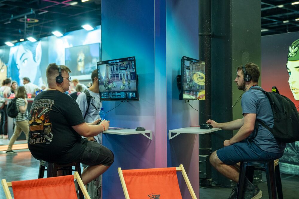 Premiera nowej wersji gry „Warsaw Rising – Miasto Bohaterów” na targach gamingowych GAMESCOM – Niemcy, 23–27 sierpnia 2023. Pawel Grabowski (wowpictures.tv)