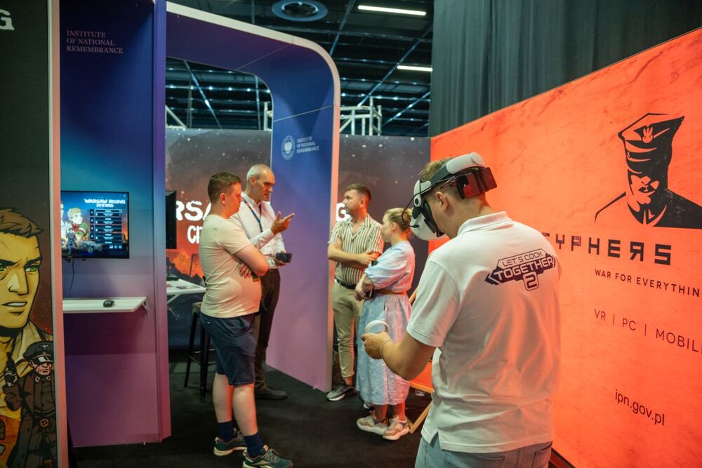 Premiera nowej wersji gry „Warsaw Rising – Miasto Bohaterów” na targach gamingowych GAMESCOM – Niemcy, 23–27 sierpnia 2023. Pawel Grabowski (wowpictures.tv)
