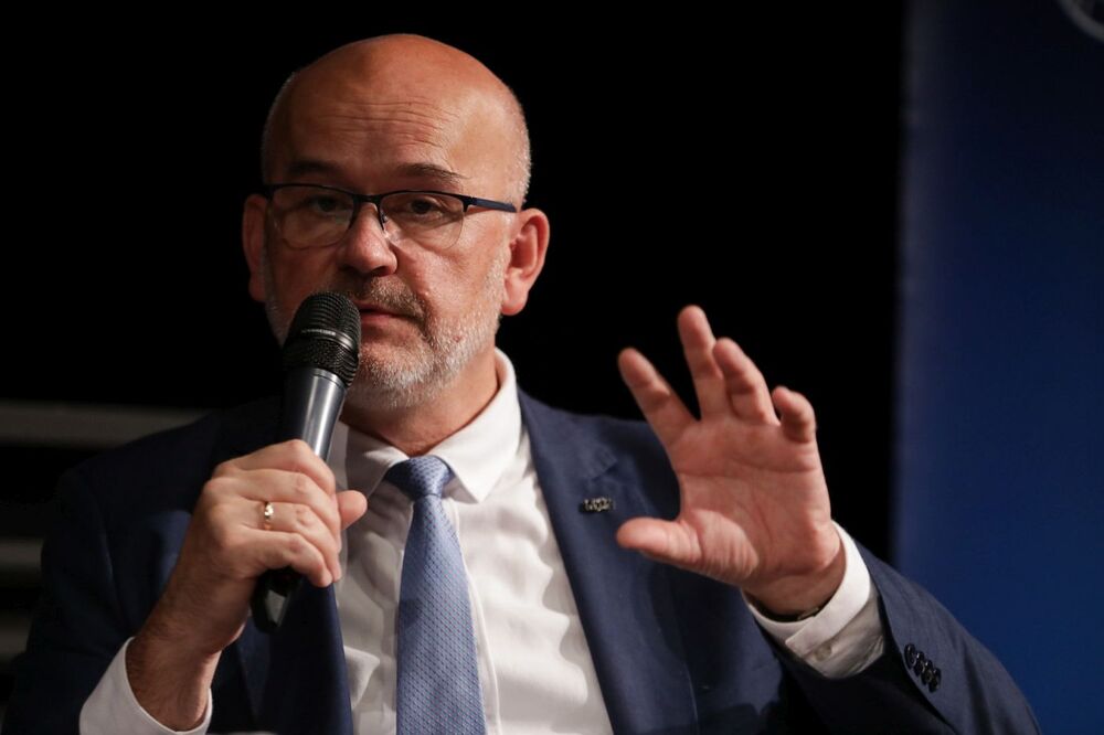 Dr hab. Grzegorz Berendt, dyrektor Muzeum II Wojny Światowej, podczas promocji książki „Czas bestii. Terror w okupowanej Polsce 1939–1945” – Gdańsk, 30 sierpnia 2023. Fot. Mikołaj Bujak (IPN)