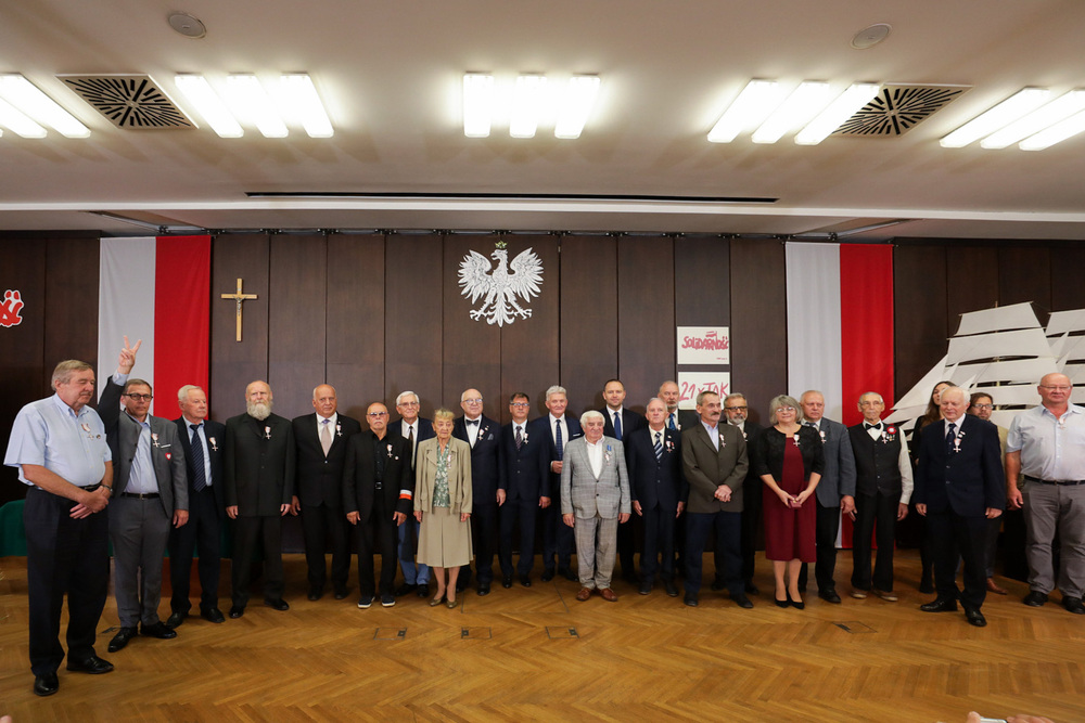 Uroczystość wręczenia Krzyży Wolności i Solidarności – Gdańsk, 31 sierpnia 2023. Fot: Mikołaj Bujak (IPN)