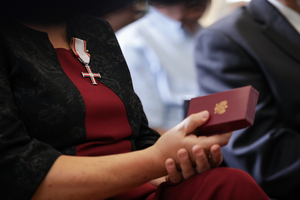 Uroczystość wręczenia Krzyży Wolności i Solidarności – Gdańsk, 31 sierpnia 2023. Fot: Mikołaj Bujak (IPN)