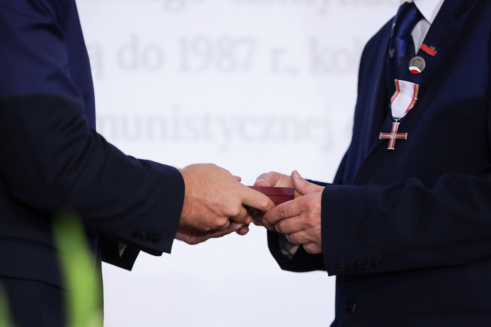 Uroczystość wręczenia Krzyży Wolności i Solidarności – Gdańsk, 31 sierpnia 2023. Fot: Mikołaj Bujak (IPN)