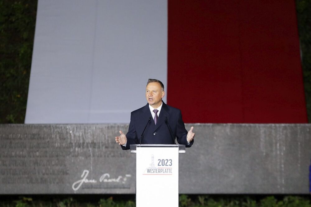 Uroczystości pod Pomnikiem Obrońców Wybrzeża na Westerplatte – 1 września 2023. Fot. Mikołaj Bujak (IPN)