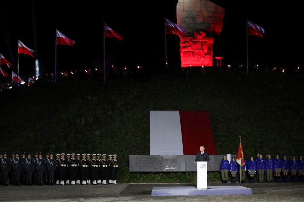 Uroczystości pod Pomnikiem Obrońców Wybrzeża na Westerplatte – 1 września 2023. Fot. Mikołaj Bujak (IPN)