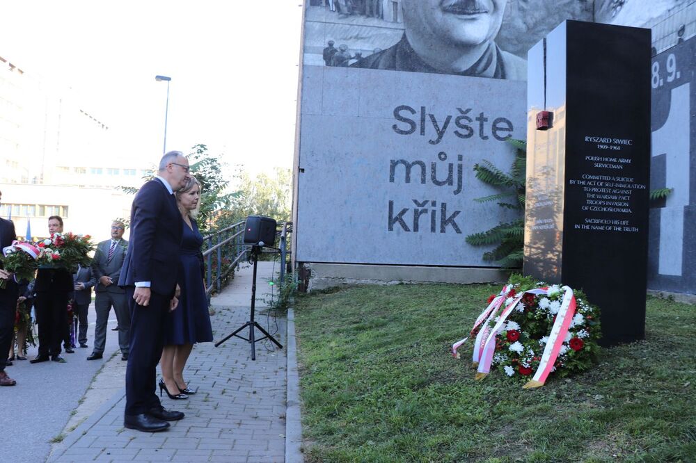 Uroczystość upamiętniająca Ryszarda Siwca w Pradze  – 8 września 2023. Fot. Instytut Badania Reżimów Totalitarnych