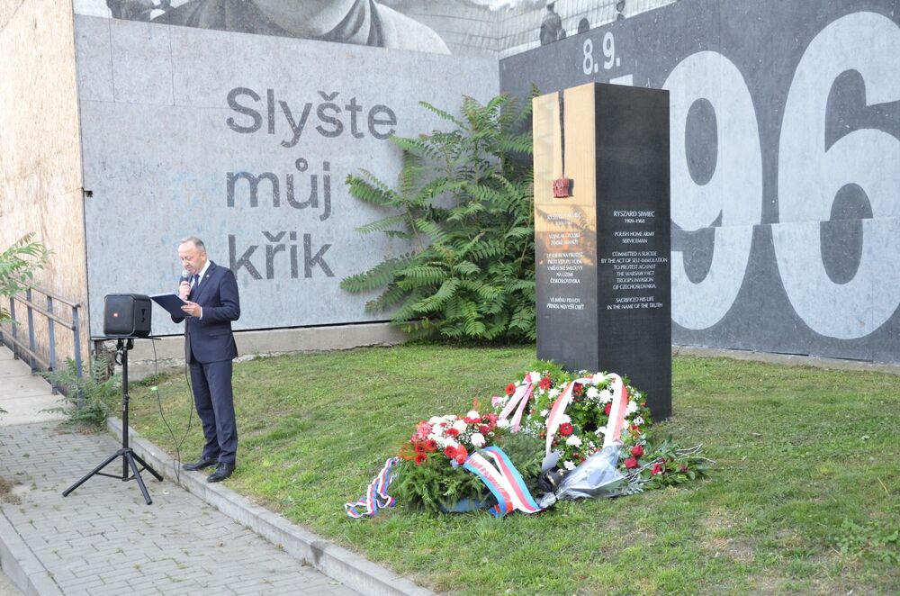 Uroczystość upamiętniająca Ryszarda Siwca w Pradze  – 8 września 2023. Fot. Instytut Badania Reżimów Totalitarnych