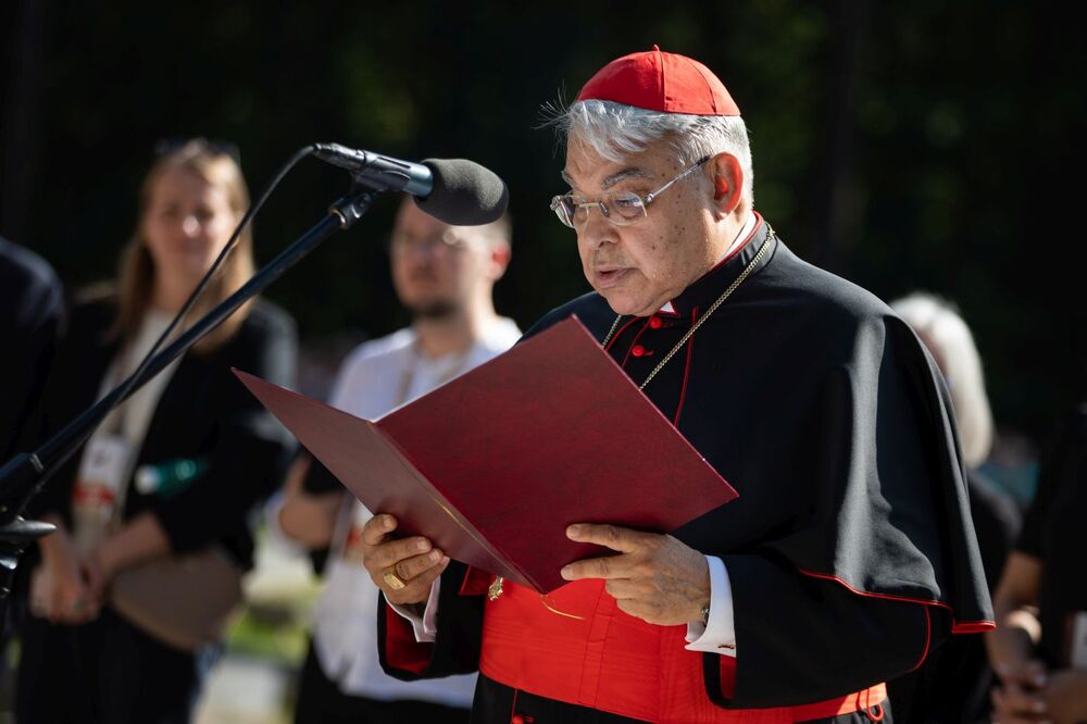 Spotkanie modlitewne na cmentarzu w Jagielle-Niechciałkach, upamiętniające Żydów, zamordowanych w Markowej przez Niemców –10 września 2023. Fot. Mikołaj Bujak (IPN)