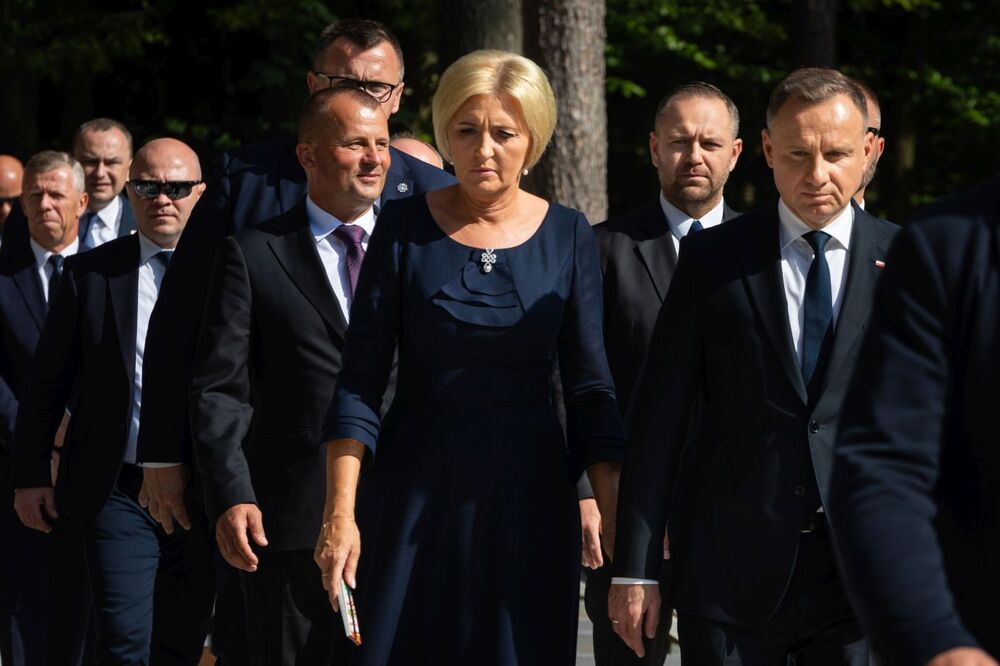 Spotkanie modlitewne na cmentarzu w Jagielle-Niechciałkach, upamiętniające Żydów, zamordowanych w Markowej przez Niemców –10 września 2023. Fot. Mikołaj Bujak (IPN)