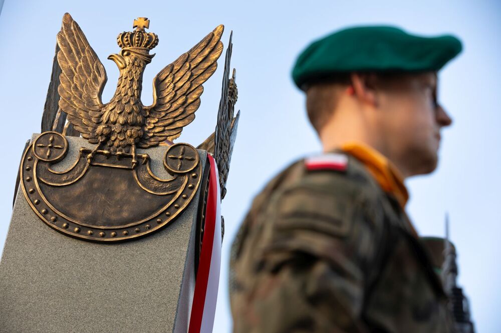 Uroczystość odsłonięcia pomnika pamięci gen. Franciszka Kleeberga i żołnierzy Samodzielnej Grupy Operacyjnej „Polesie” – Włodawa, 26 września 2023. Fot. Mikołaj Bujak (IPN)