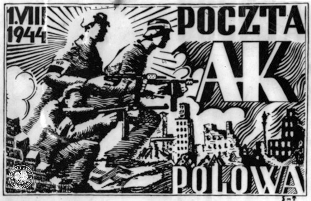 Powstanie Warszawskie – znaczek Poczty Polowej Armii Krajowej. Z zasobu IPN