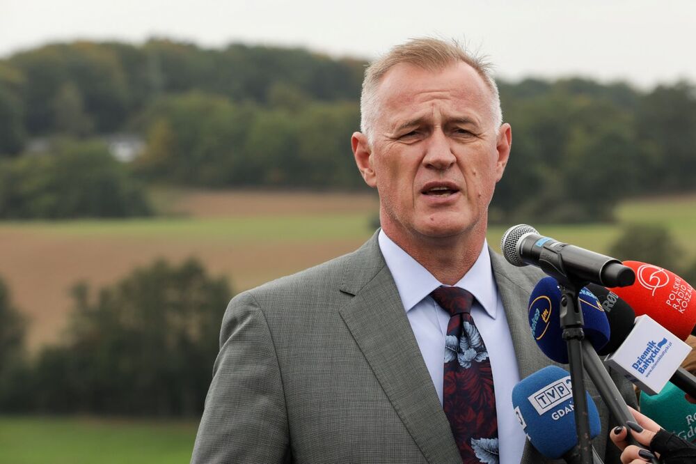 Szef pionu śledczego IPN prok. Andrzej Pozorski podczas konferencji prasowej w Narodowym Dniu Pamięci Ofiar Niemieckiej Zbrodni Pomorskiej 1939 r. Fot. Mikołaj Bujak (IPN)