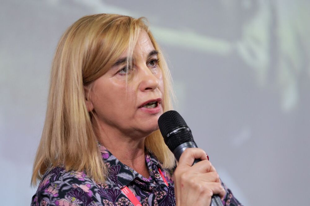 Dr Aleksandra Namysło podczas debaty „Miłość bliźniego w nieludzkich czasach” – Podkarpacki Kongres Pamięci Narodowej, 5 października 2023. Fot. Mikołaj Bujak (IPN)