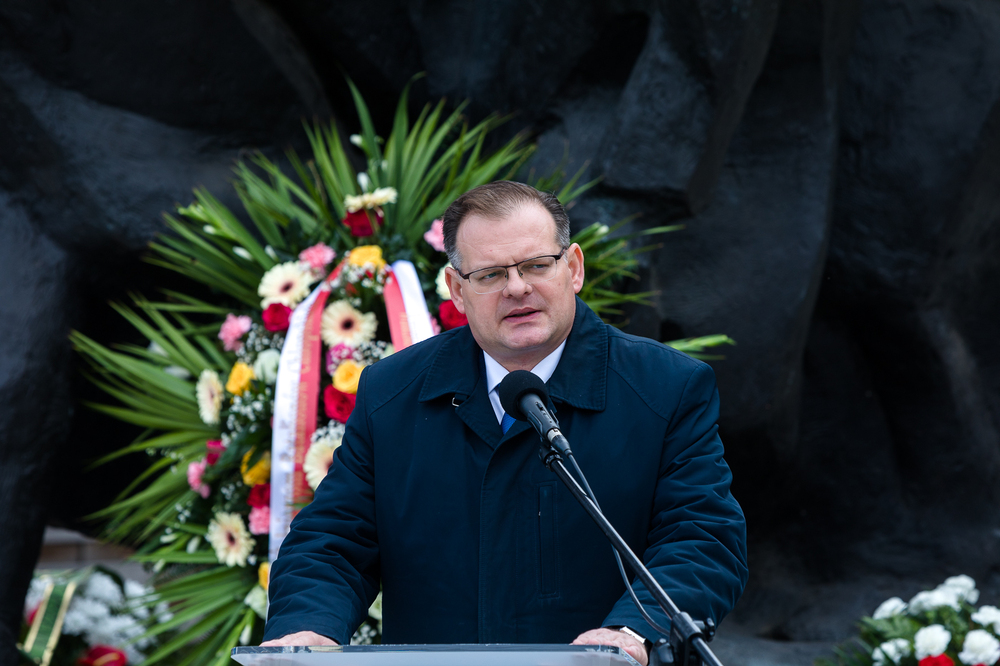 Minister Jan Józef Kasprzyk podczas obchodów 83. rocznicy powołania Batalionów Chłopskich – Warszawa, 9 października 2023. Fot. Sławek Kasper (IPN)