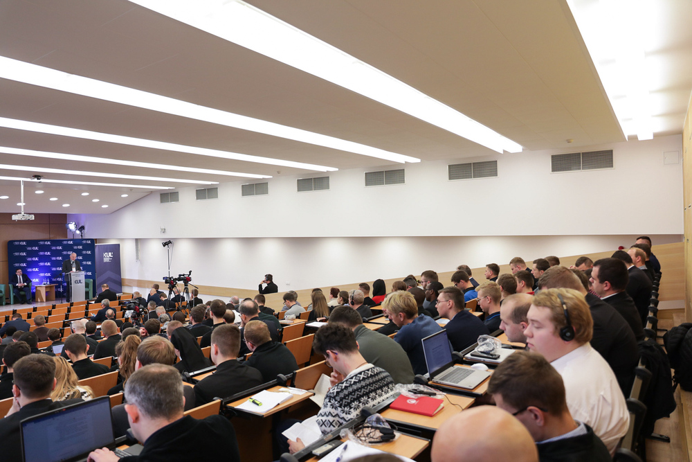 O działaniach tajnych służb komunistycznych wobec Karola Wojtyły na Międzynarodowym Kongresie Teologów Krajów Trójmorza – Lublin, 23 października 2023. Fot. Mikołaj Bujak (IPN)