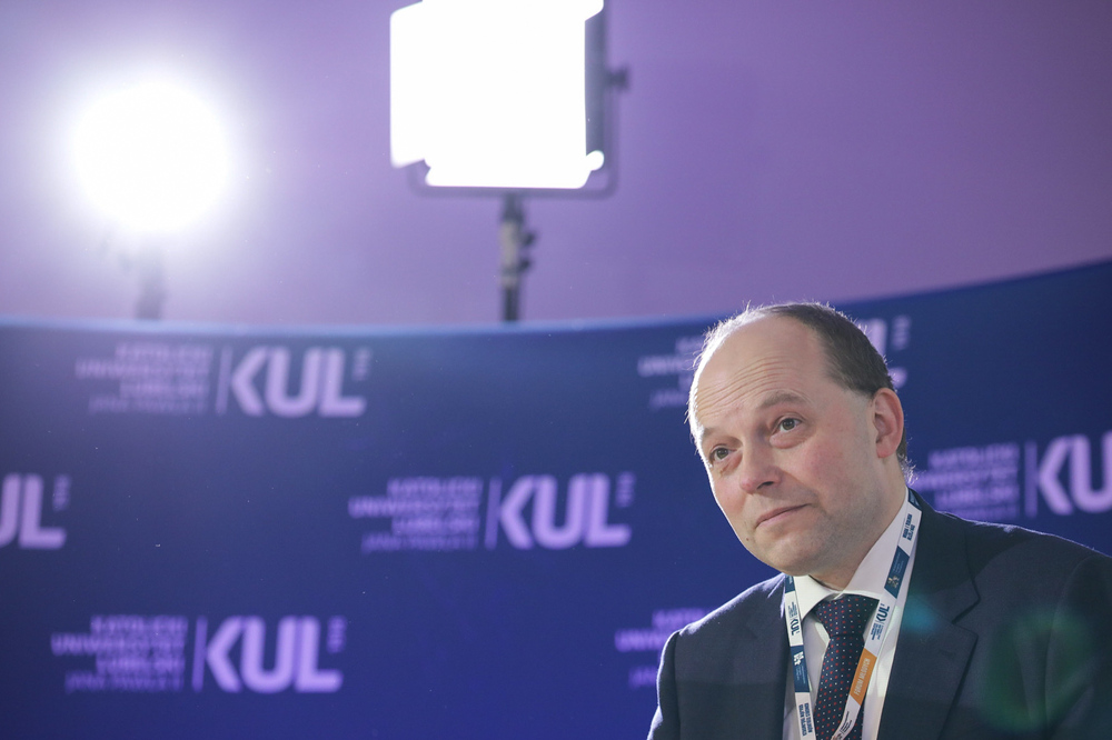 O działaniach tajnych służb komunistycznych wobec Karola Wojtyły na Międzynarodowym Kongresie Teologów Krajów Trójmorza – Lublin, 23 października 2023. Na zdj. dr hab. Paweł Skibiński. Fot. Mikołaj Bujak (IPN)