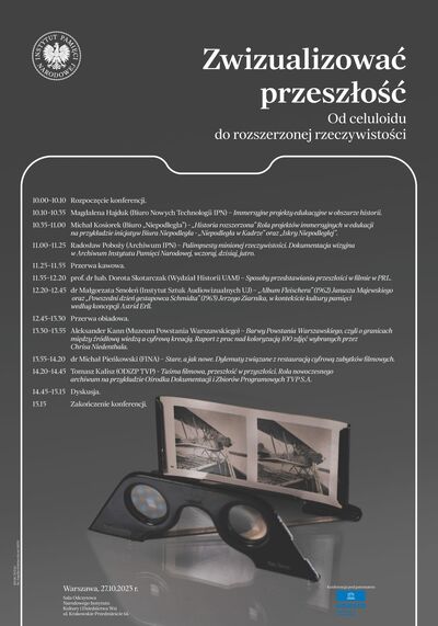 Konferencja naukowa „Zwizualizować przeszłość. Od celuloidu do rozszerzonej rzeczywistości.” – Warszawa, 27 października 2023