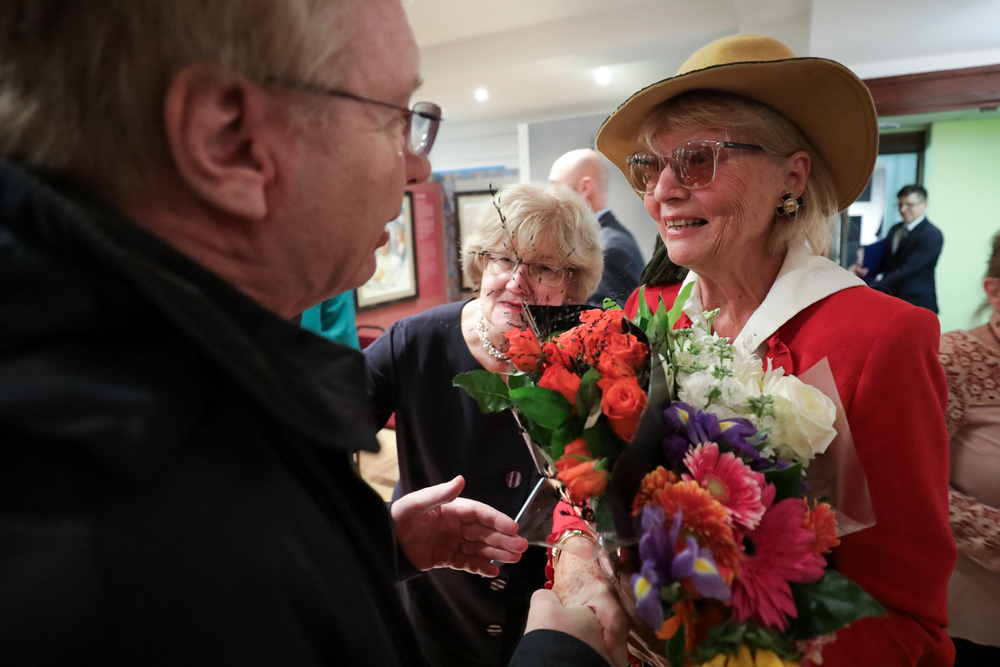 Barbara Kaczmarowska-Hamilton na otwarciu wystawy ,,Londyn Żywy” – Londyn, 29 października 2023. Fot. Mikołaj Bujak (IPN)