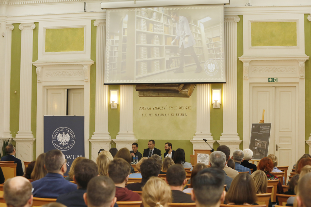 Konferencja naukowa „Zwizualizować przeszłość. Od celuloidu do rozszerzonej rzeczywistości” – Warszawa, 27 października 2023. Fot. Piotr Życieński (IPN)