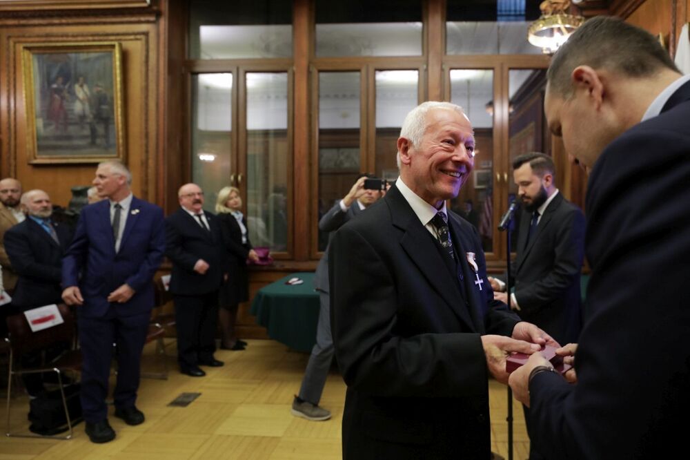 Uroczystość wręczenia Krzyży Wolności i Solidarności byłym działaczom opozycji antykomunistycznej – Nowy Jork, 8 listopada 2023. Fot. Mikołaj Bujak (IPN)