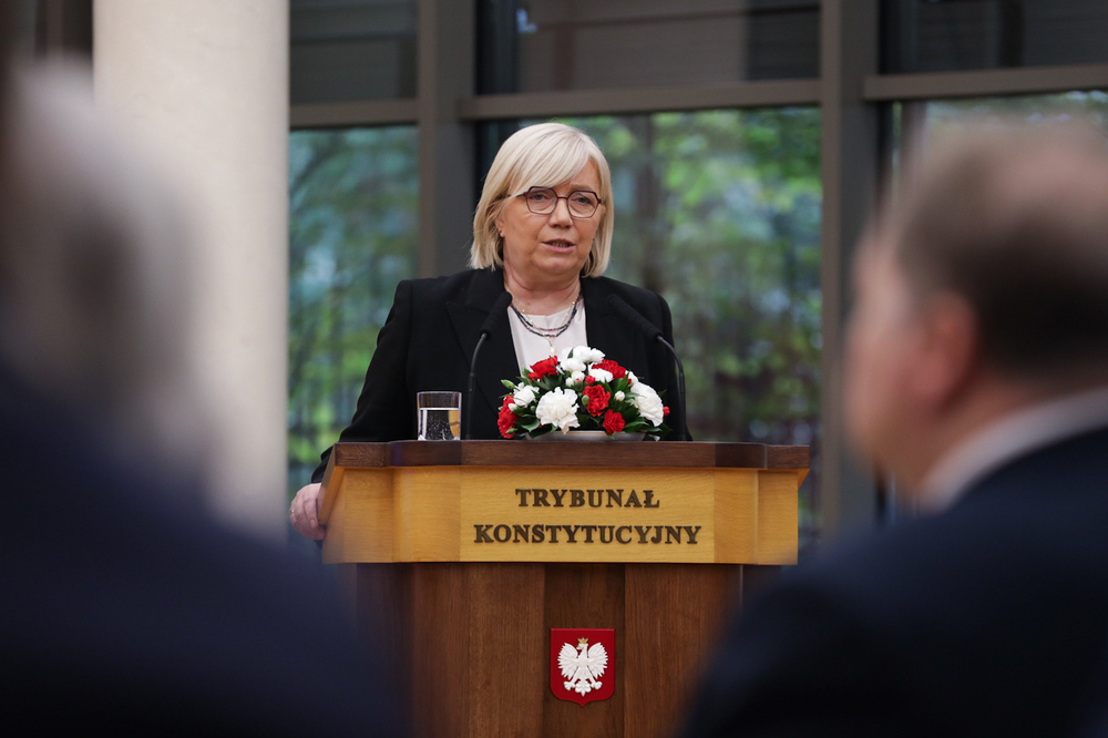 Konferencja „Prawa człowieka – perspektywa europejska” w Trybunale Konstytucyjnym. Na zdj. prezes TK Julia Przyłębska. Warszawa, 15–18 listopada 2023. Fot. Mikołaj Bujak (IPN)