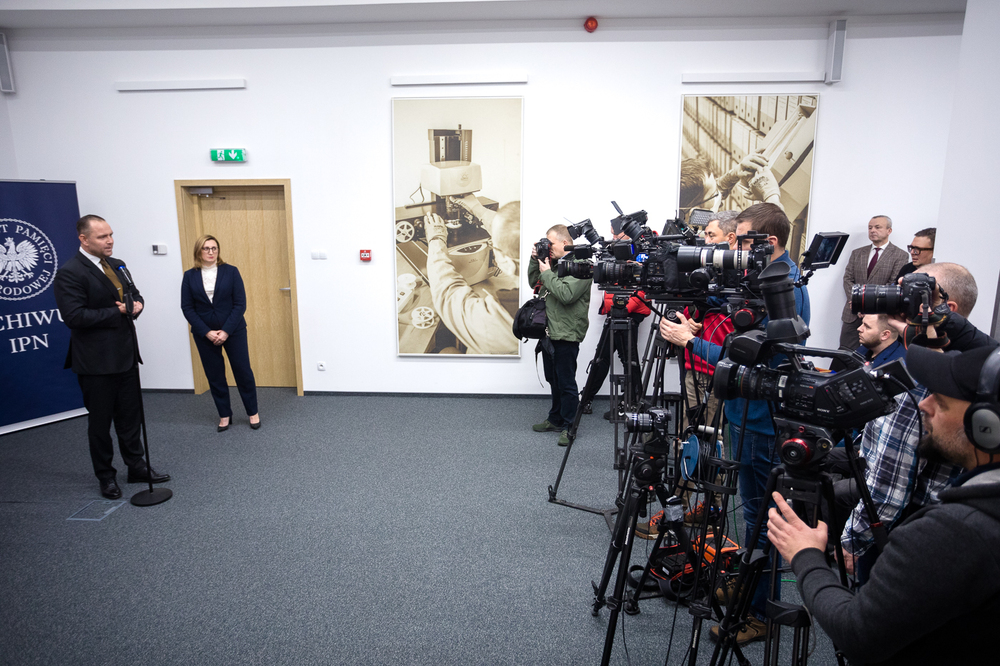 Archiwum Związku Polaków w Niemczech trafiło do Instytutu Pamięci Narodowej – konferencja. Warszawa, 20 listopada 2023. Fot. Sławek Kasper (IPN)