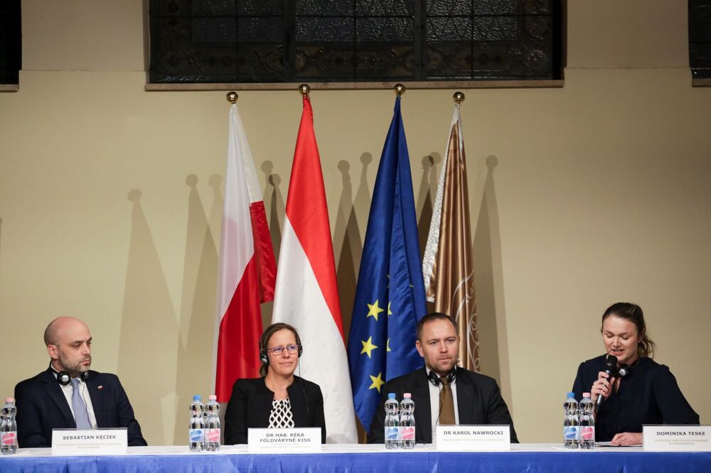 Debata „Polityka historyczna państw byłego bloku wschodniego na przykładzie Polski i Węgier” – Budapeszt, 23 listopada 2023. Fot. Mikołaj Bujak (IPN)