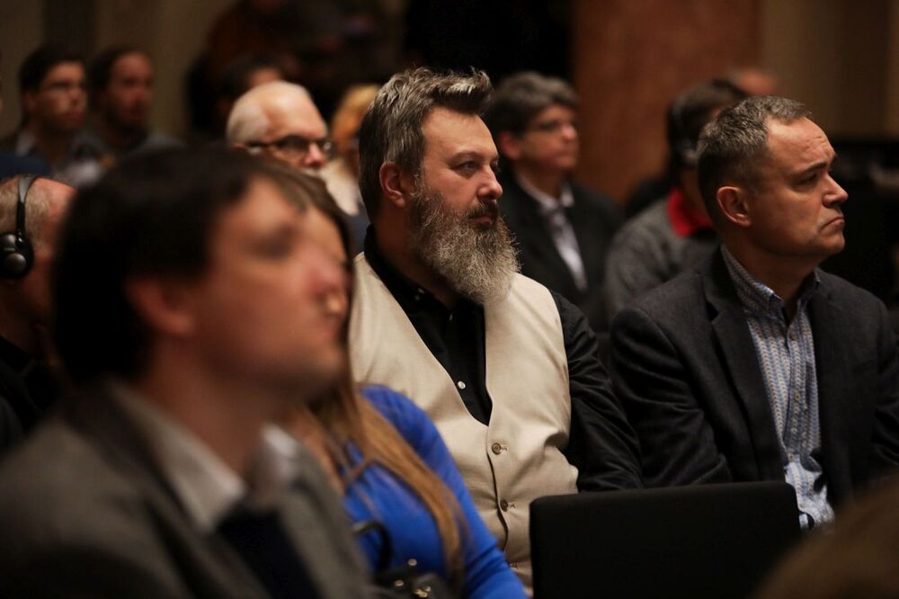 Debata „Polityka historyczna państw byłego bloku wschodniego na przykładzie Polski i Węgier” – Budapeszt, 23 listopada 2023. Fot. Mikołaj Bujak (IPN)